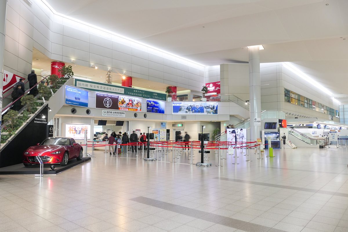 Inside the terminal at Hiroshima Airport