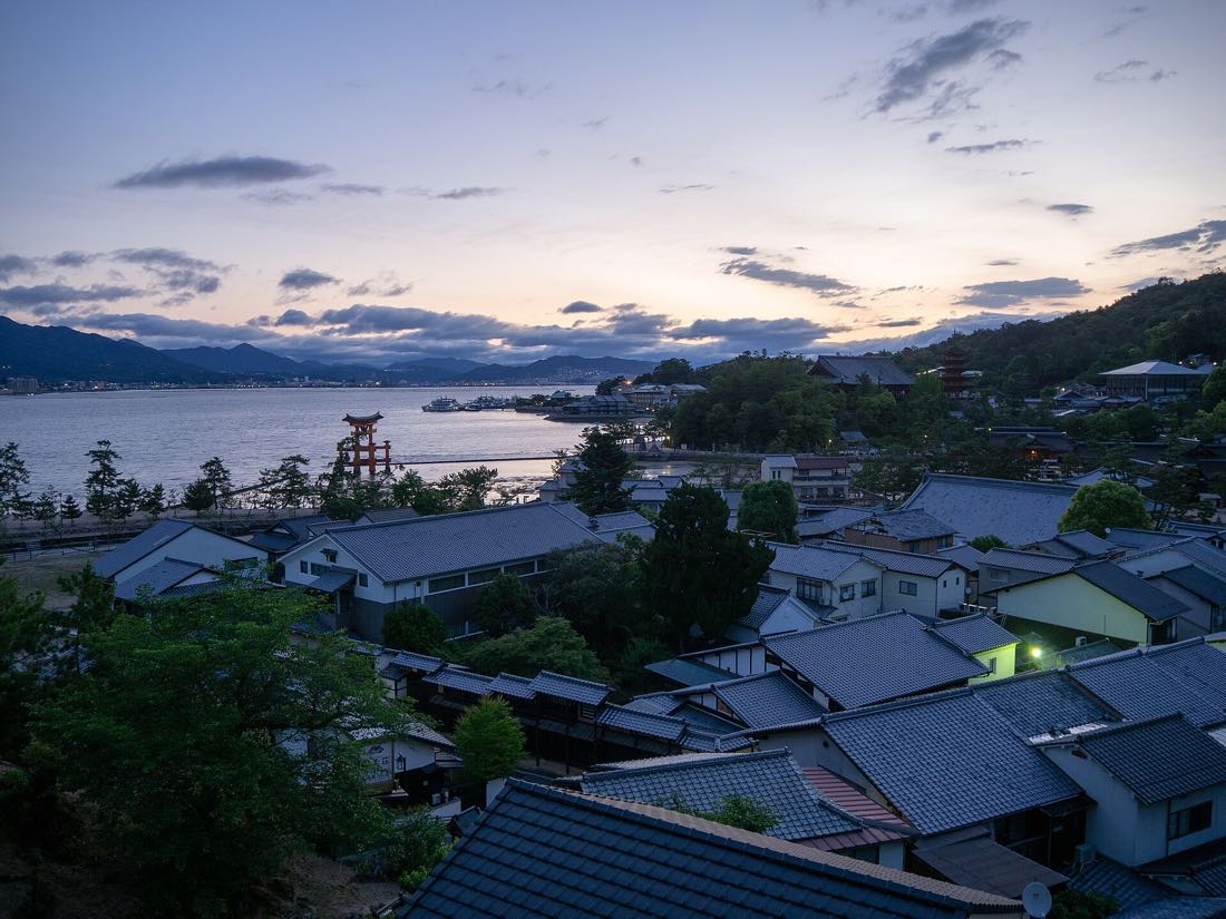 Dawn seen from a ryokan window on Miyajima